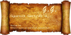 Gyurnik Gertrúd névjegykártya
